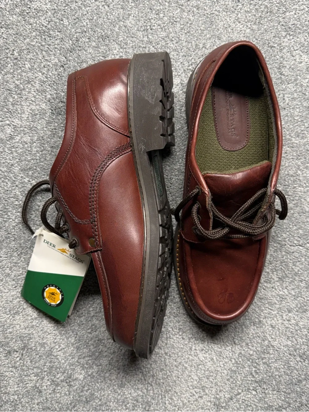 Deer Stags Men’s Brown Leather Lace-Up Shoes size 10 M